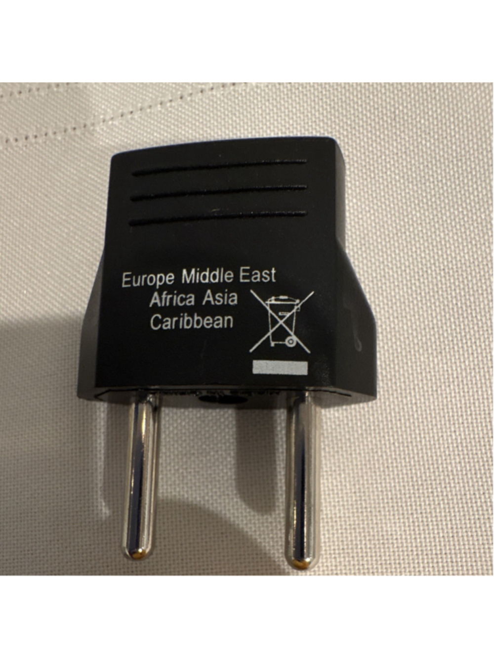 US to Europe Middle East Africa Asia Caribbean 2 Pin Plug Adapter Universal